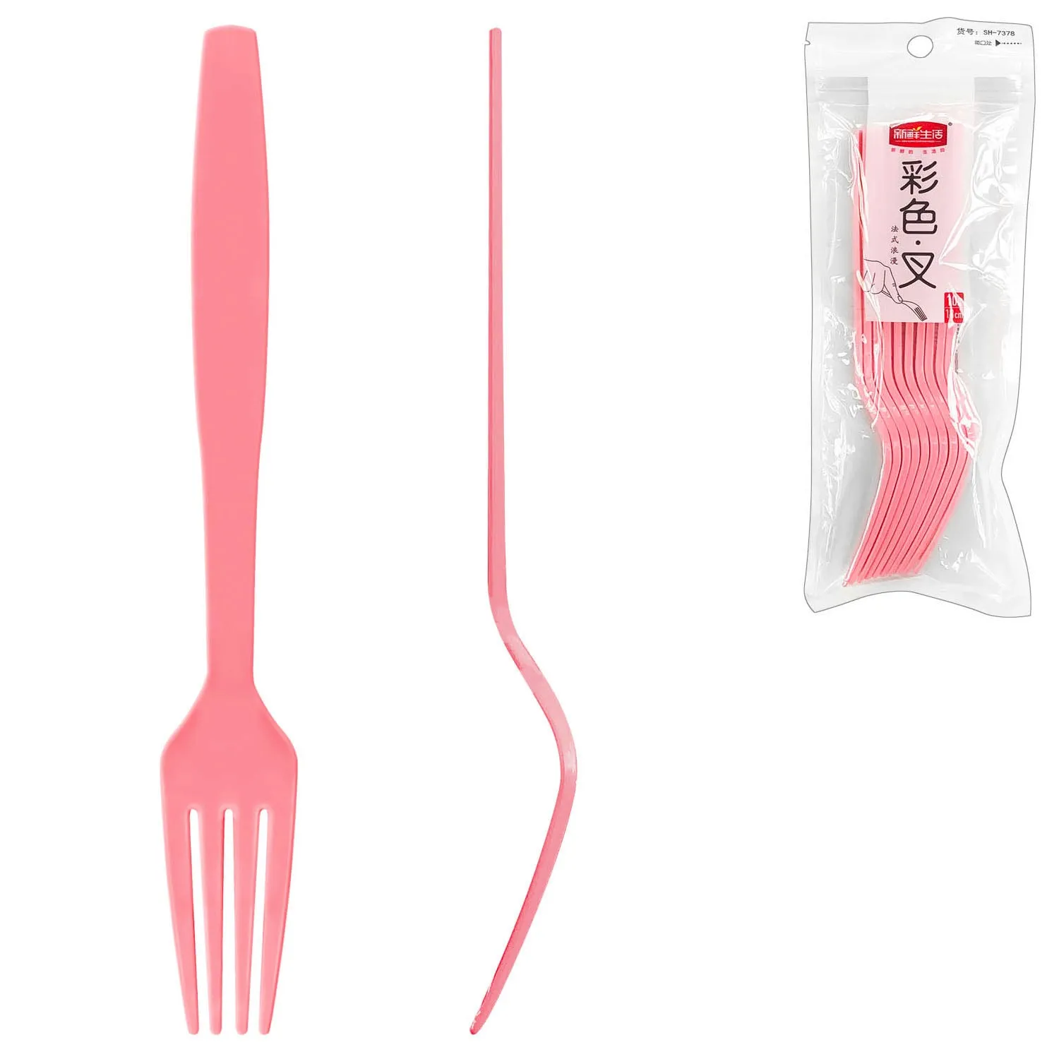 10-Pcs Plastic Fork (7")