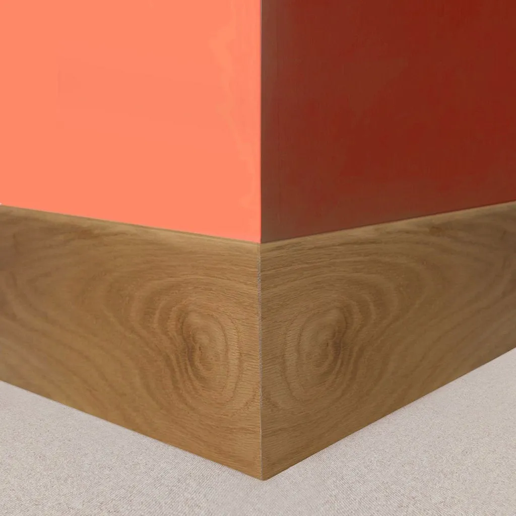 120x18mm: Modern Profile Veneer Skirting on Timber Core