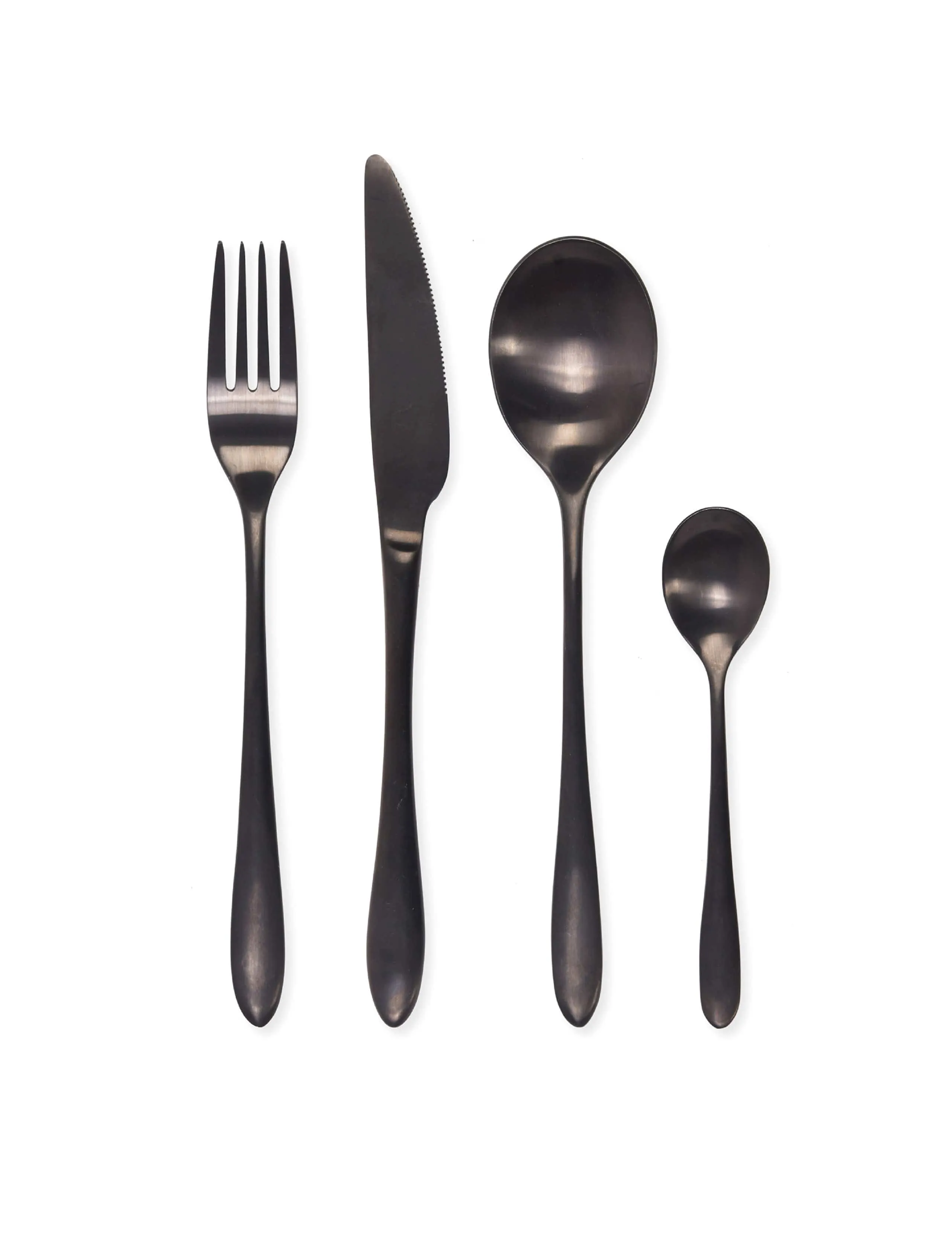 16 Piece Cutlery Set - Black