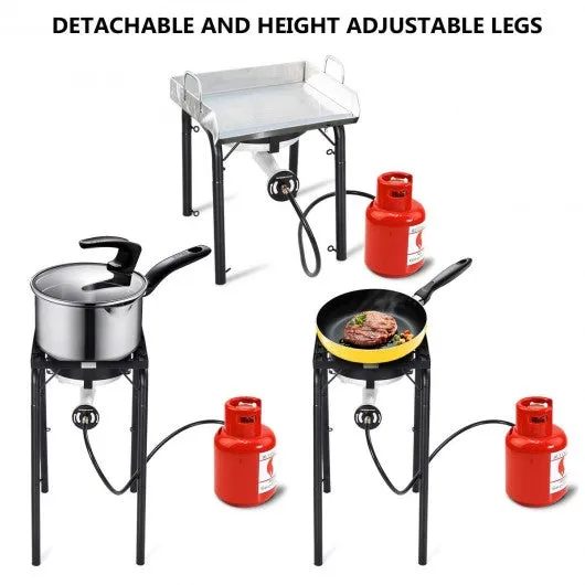 200 000-BTU Portable Propane Single Burner with Adjustable Legs