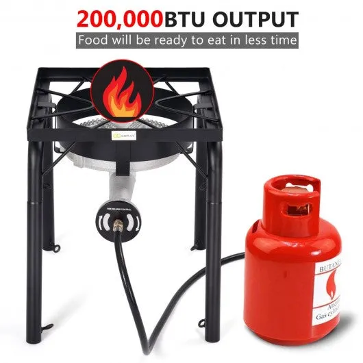 200 000-BTU Portable Propane Single Burner with Adjustable Legs