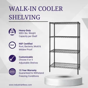 24" x 42" Walk In Cooler and Freezer Wire Shelving Unit