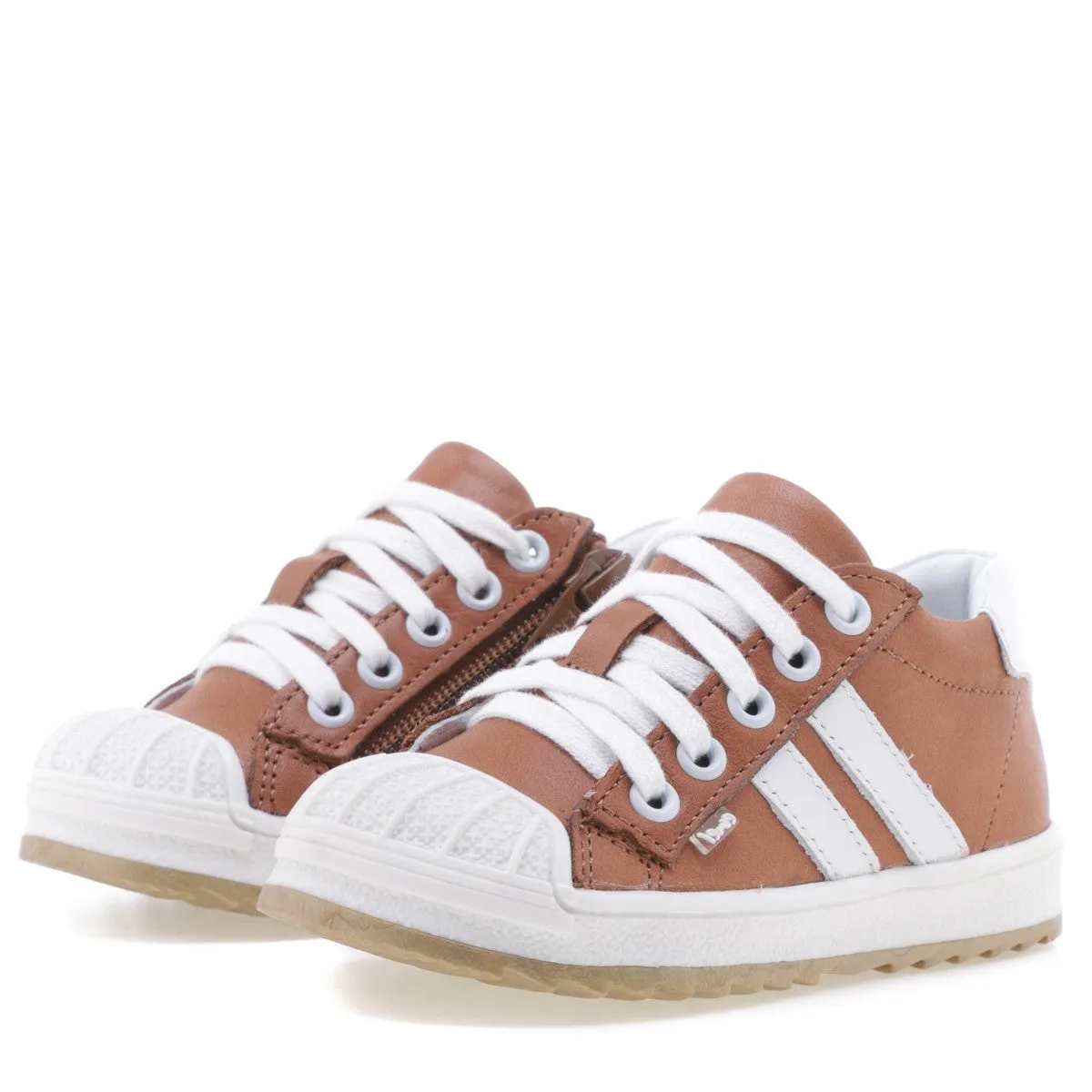 (2627A-25/2628A-25) Emel low trainers with bumper - brown