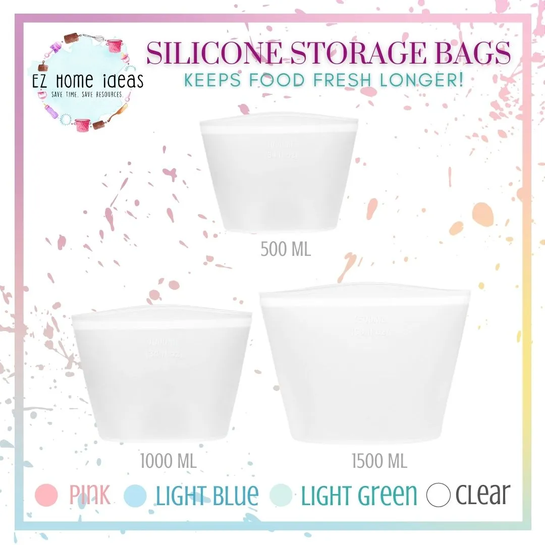 3 pc Set Silicone Storage Bags