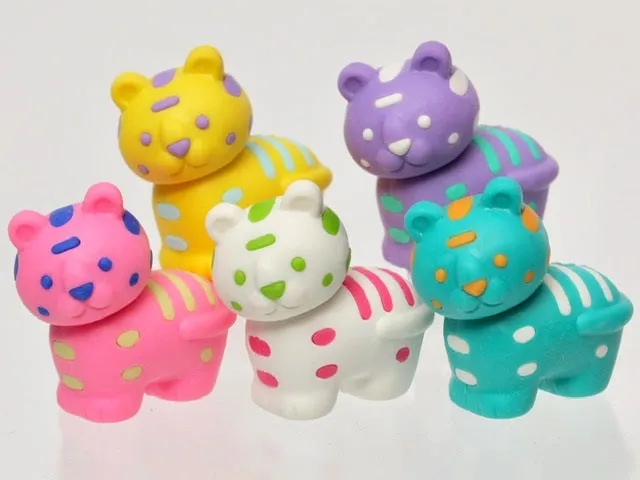 38457 Iwako Colorz Tiger -12 sets of 5 Erasers