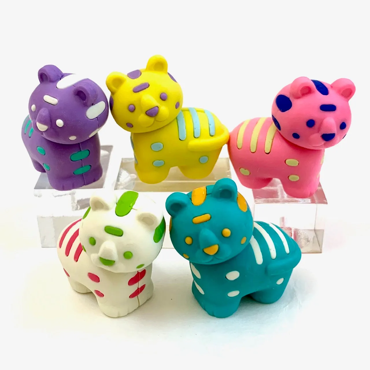 38457 Iwako Colorz Tiger -12 sets of 5 Erasers