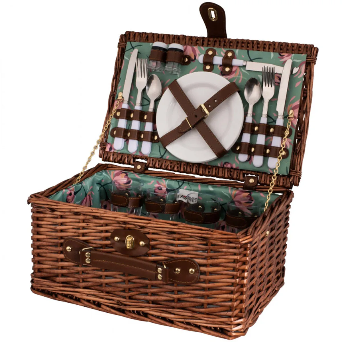 4 Person Wicker Picnic Basket