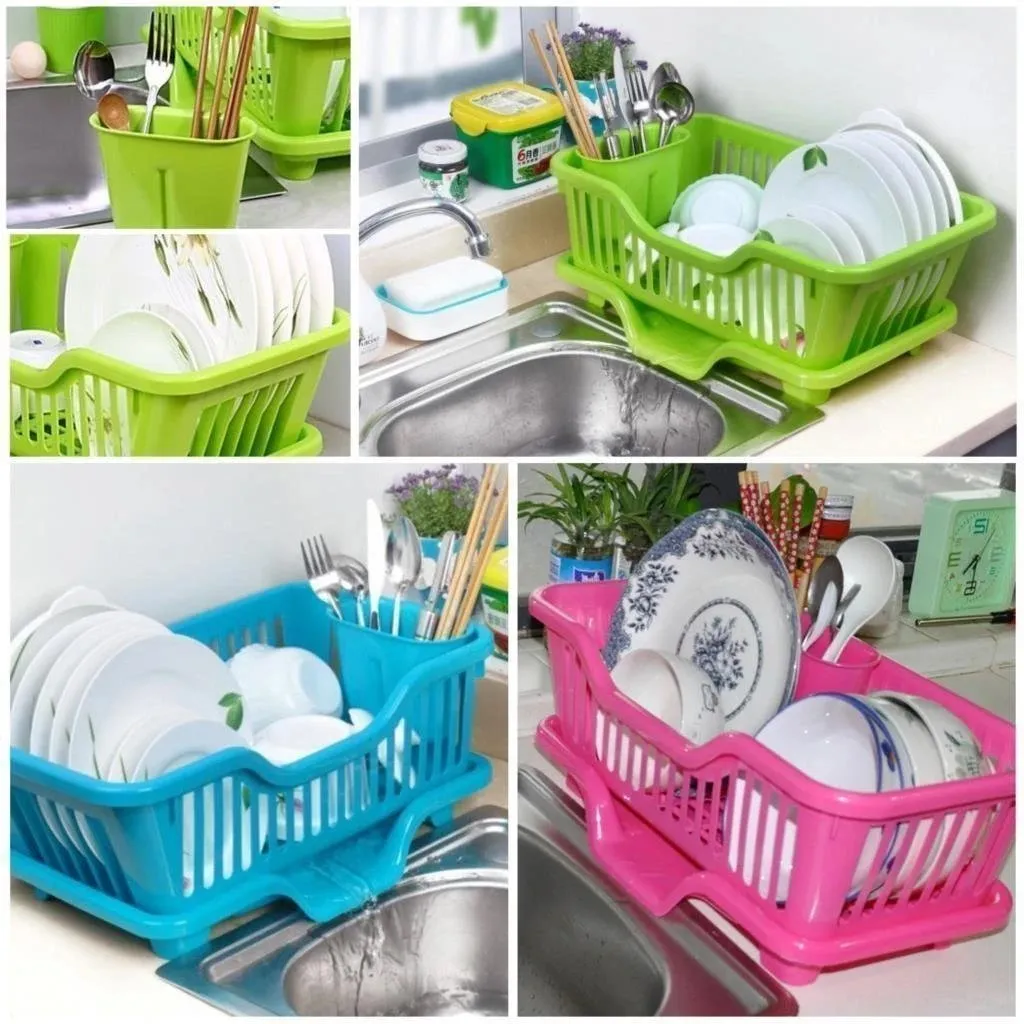 607 Plastic Sink Dish Drainer Drying Rack