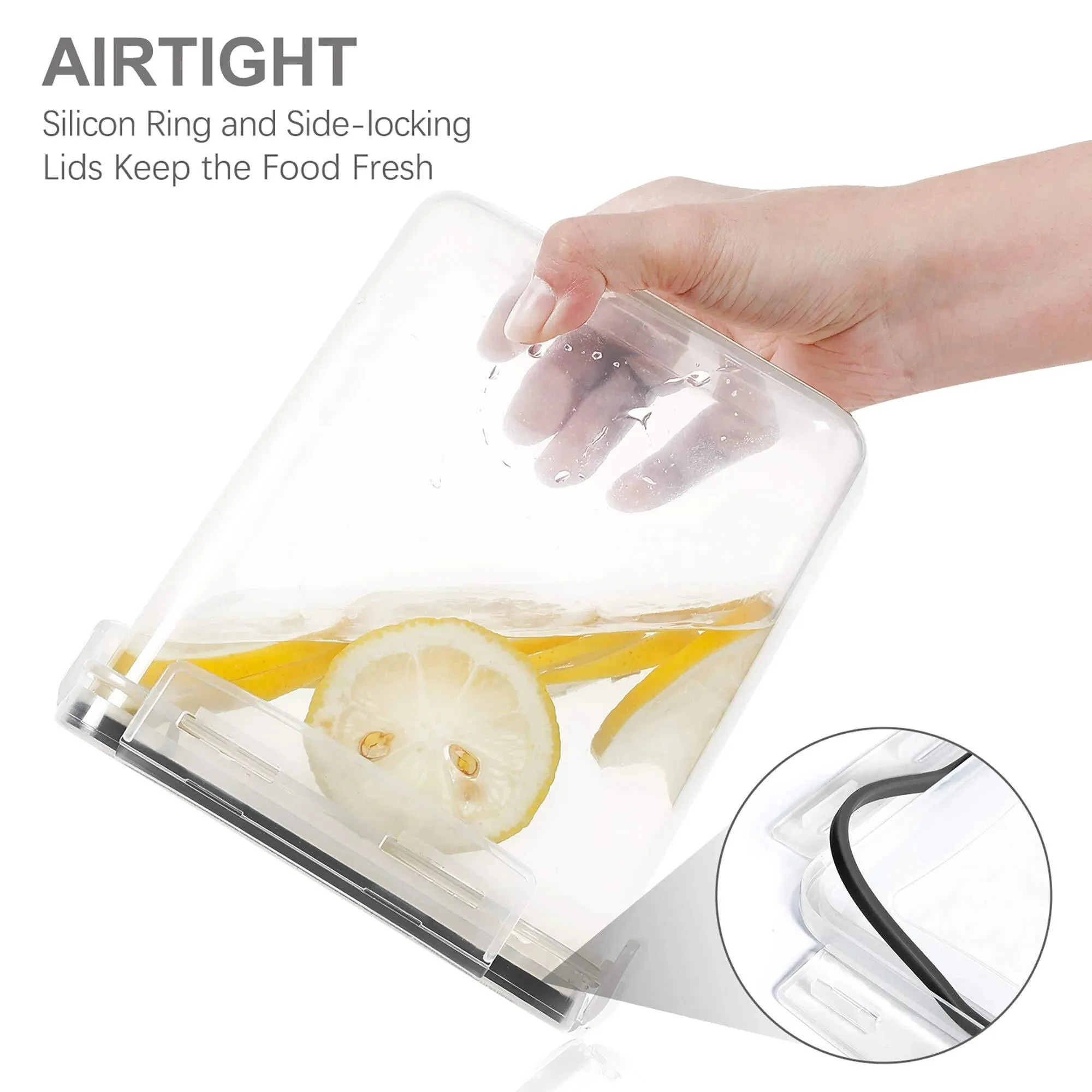 Airtight Food Storage Containers Set,  Bpa-Free 7Pcs Plastic Kitchen