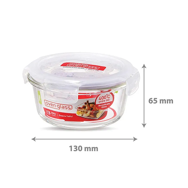 Airtight Glass Food Containers Flat Lunch Box with Bag | 380ml | Set of 2 | Multiple Colors