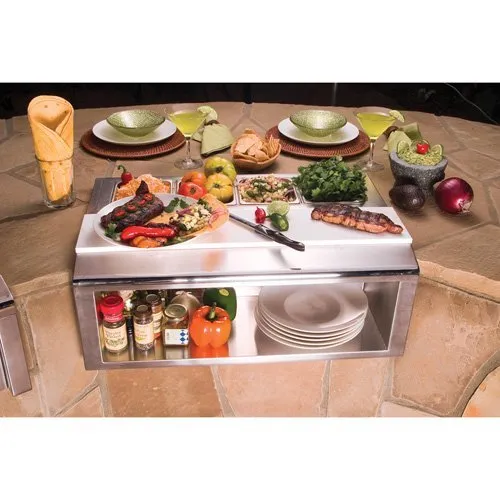 Alfresco 30-Inch Plate and Garnish Rail W/ Food Pans