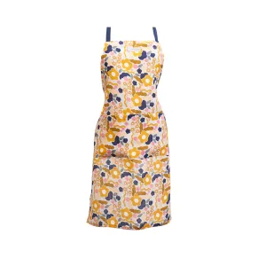 Apron Linen - Floral Puzzle Mustard