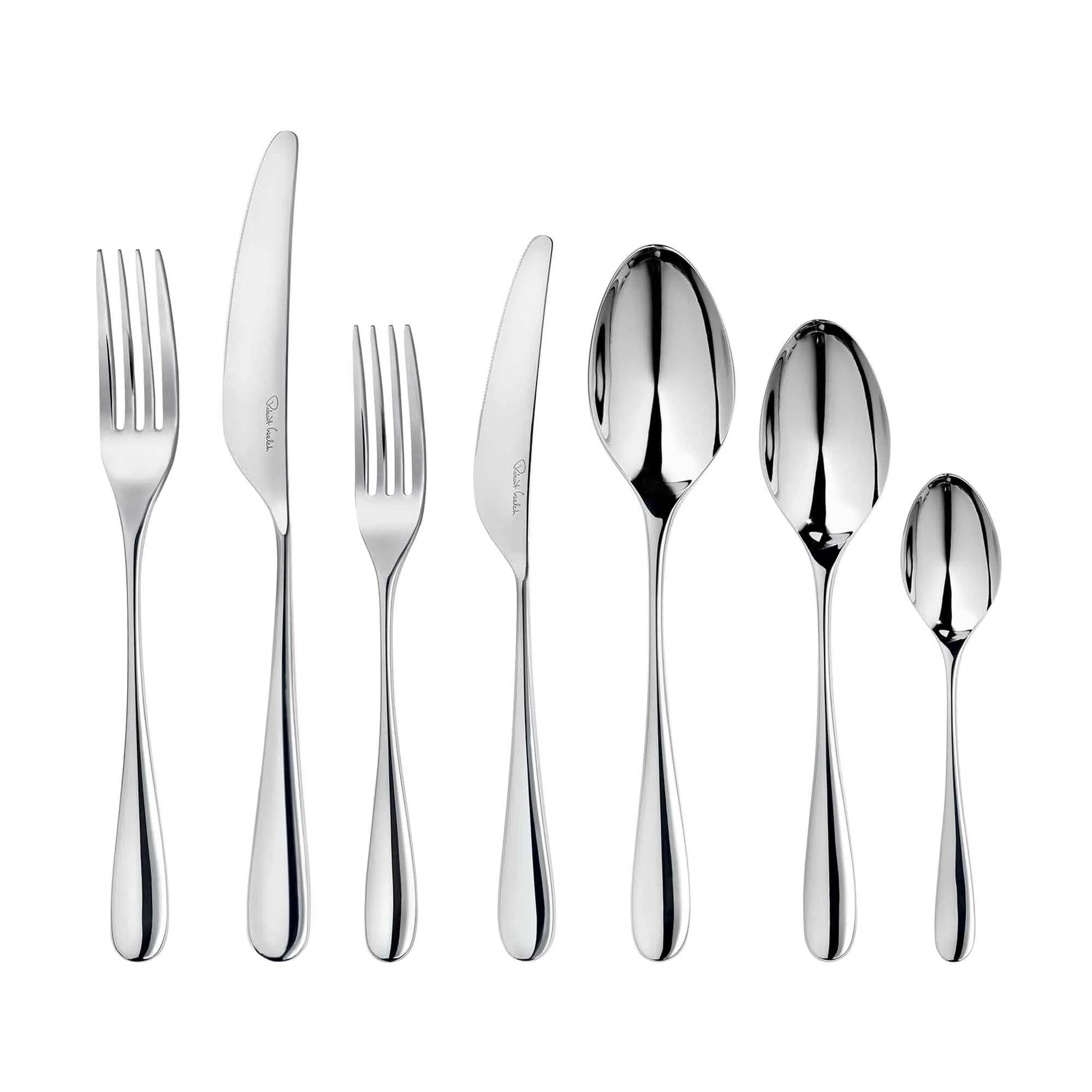 Arden Bright Cutlery Set, 84 Piece for 12 People - Includes 2 Arden Short Candlesticks