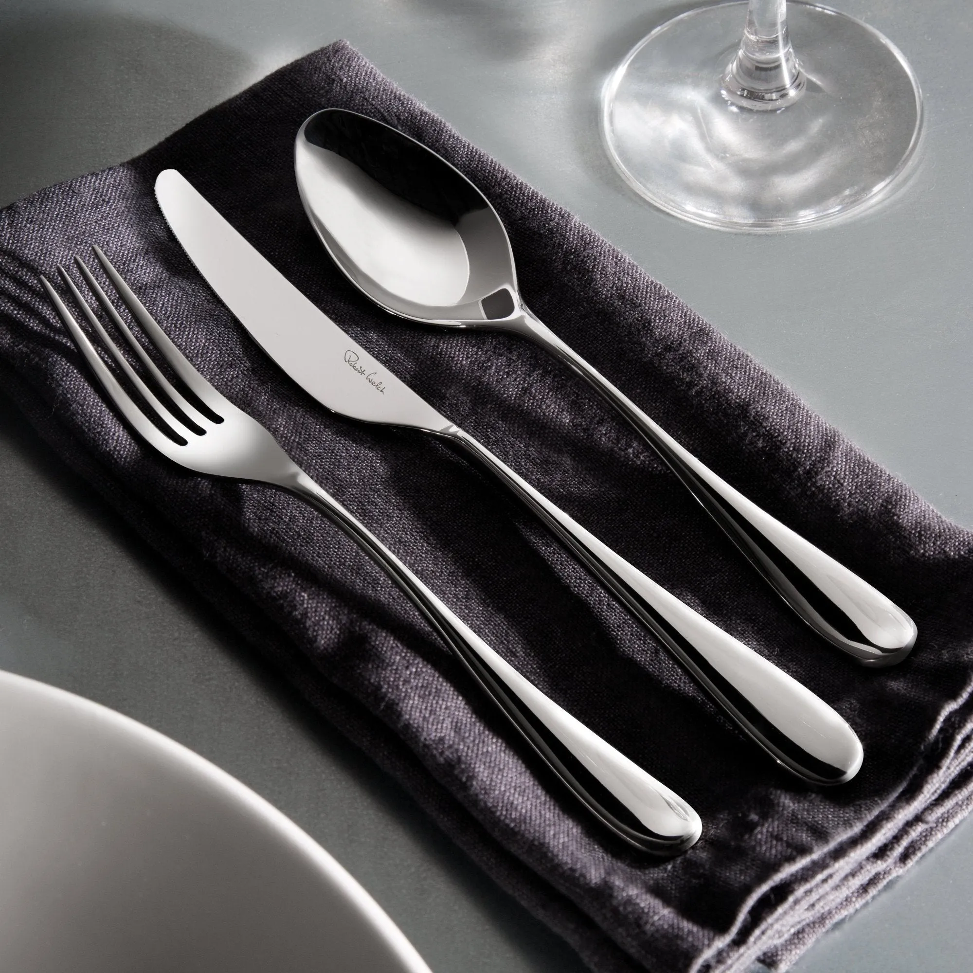 Arden Bright Cutlery Set, 84 Piece for 12 People - Includes 2 Arden Short Candlesticks