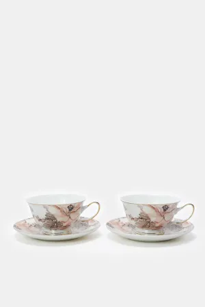 Assorted Cup And Saucer Set (4 Piece)