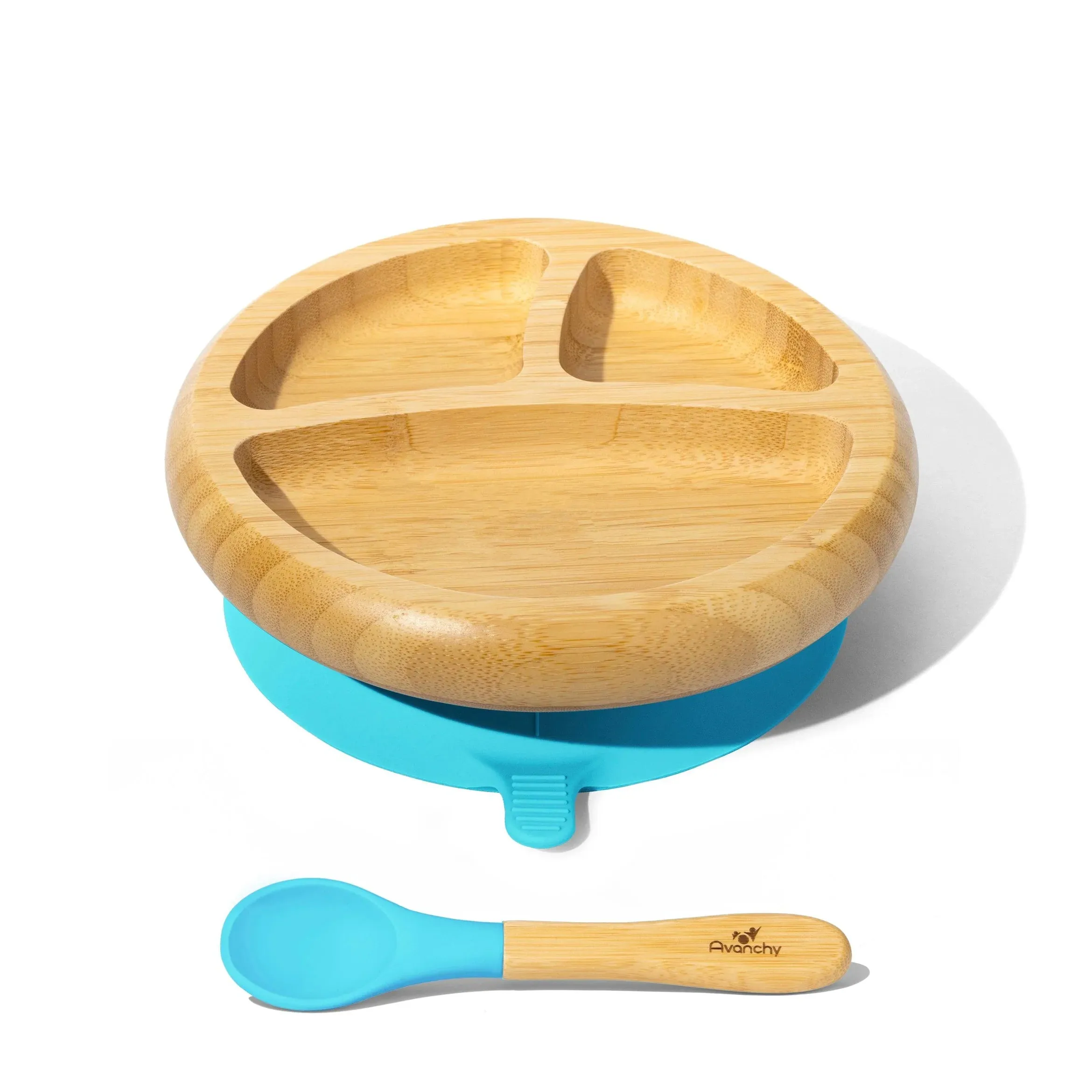 Avanchy - Bamboo Suction Classic Plate   Spoon BL