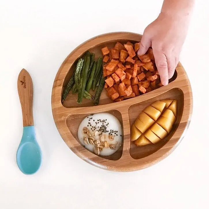 Avanchy - Bamboo Suction Classic Plate   Spoon BL