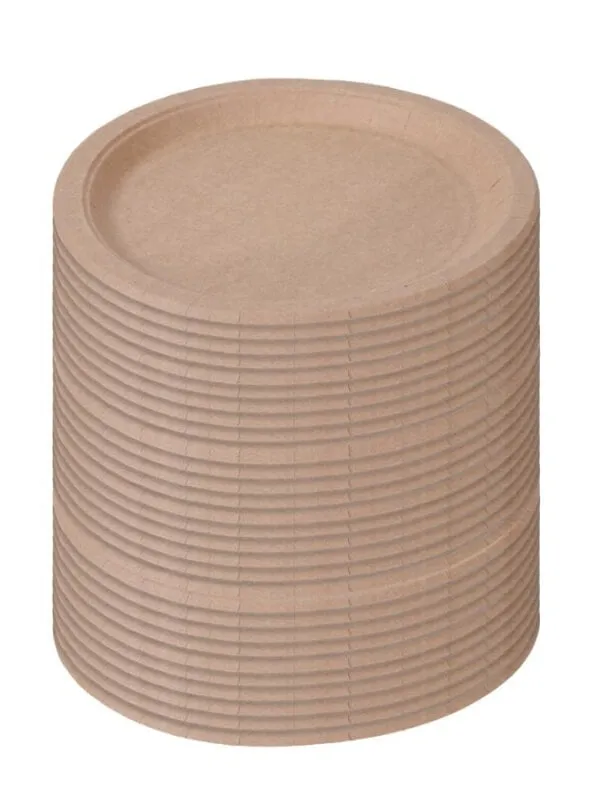 Biodegradable Kraft Paper Plates-  17cm - Set of 30 Pieces