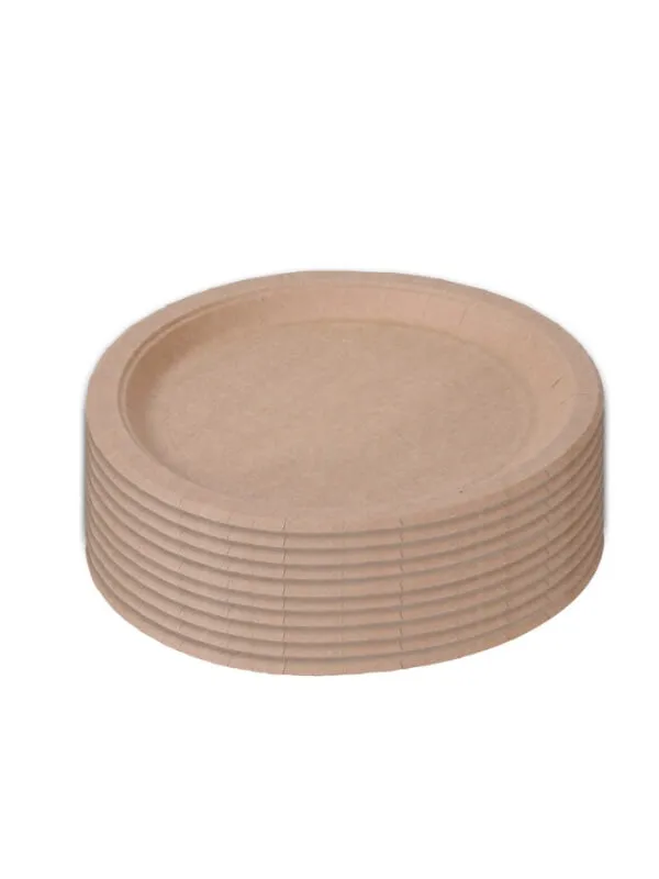 Biodegradable Kraft Paper Plates-  17cm - Set of 30 Pieces