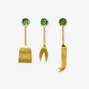 Bonnie & Neil Petal Emerald Cheese Knife Set