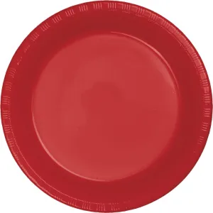 Bulk Classic Red Plastic Banquet Plates 10.25 inch (240 per Case)