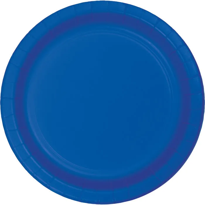 Bulk Cobalt Blue Sturdy Style Paper Banquet Plates 10.25 inch (240 per Case)