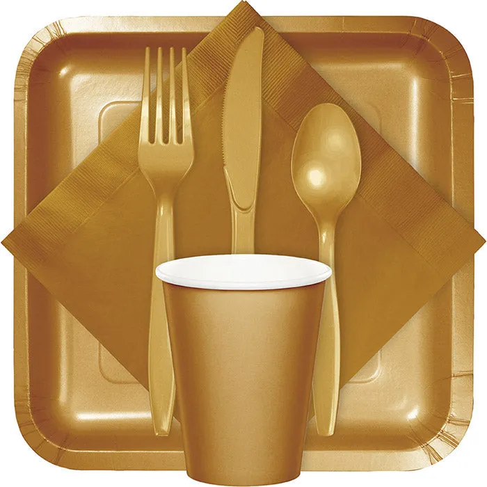 Bulk Glittering Gold Beverage Napkins 3 ply (500 per Case)