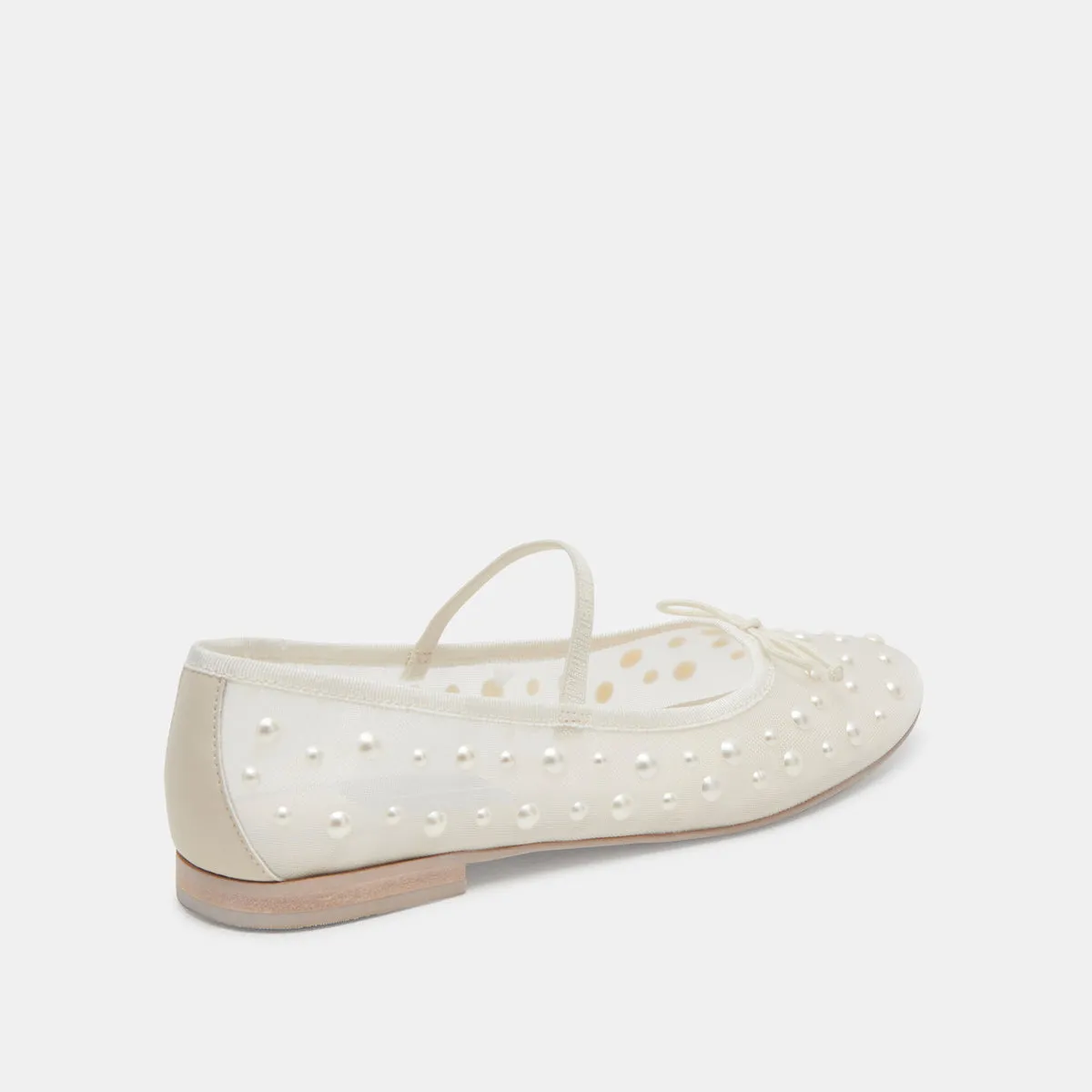 CADEL PEARL BALLET FLATS IVORY MESH