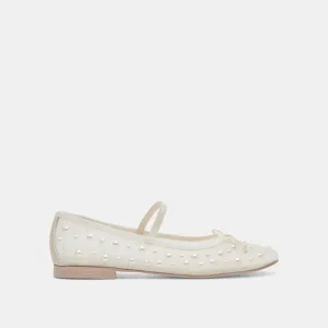 CADEL PEARL BALLET FLATS IVORY MESH