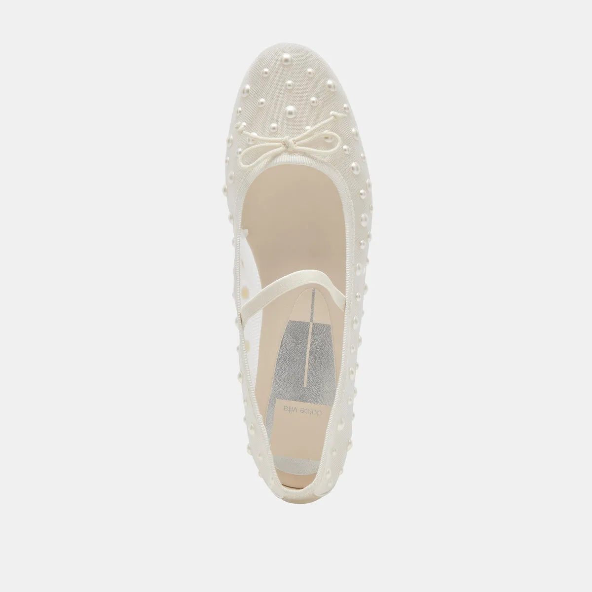 CADEL PEARL BALLET FLATS IVORY MESH