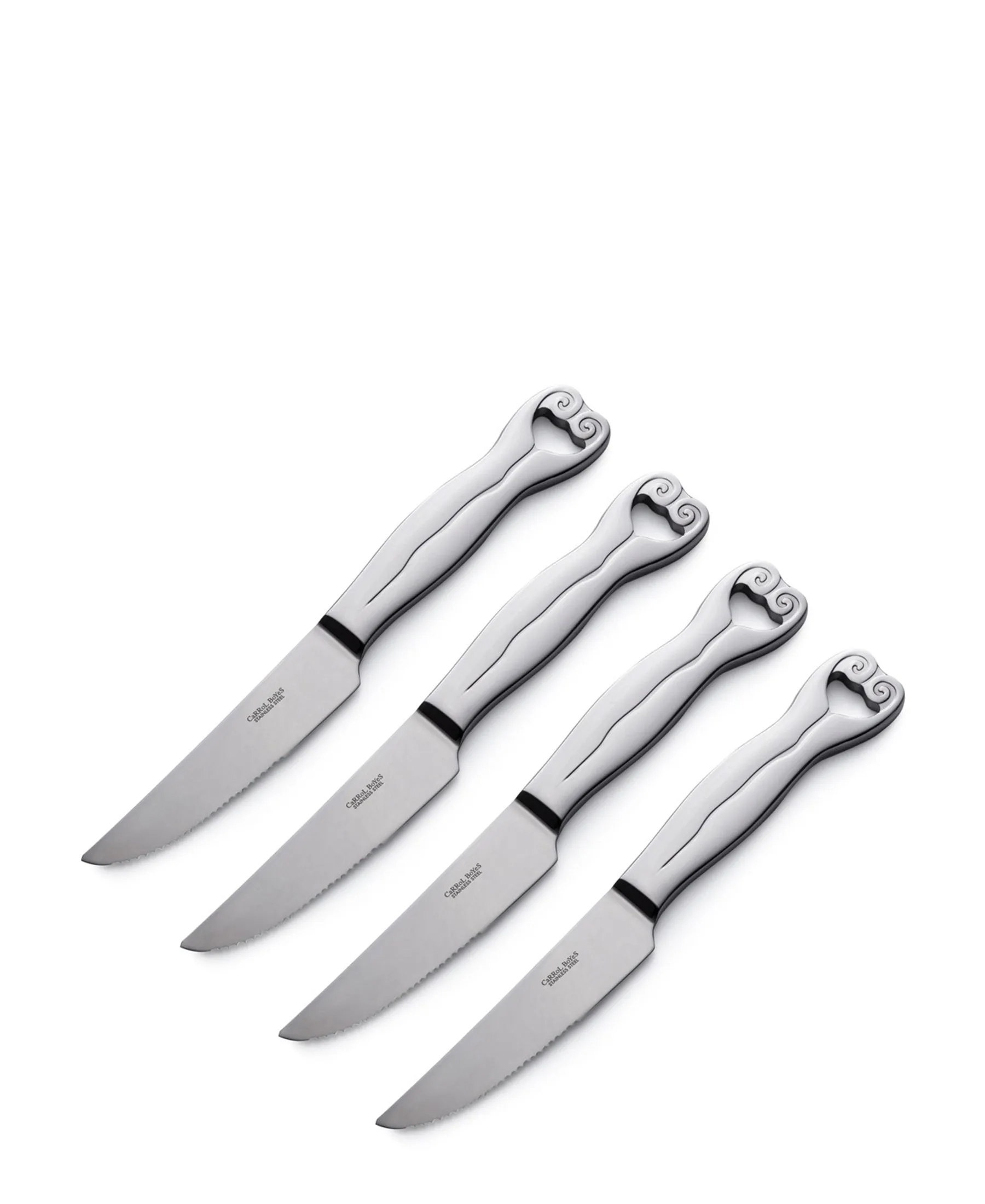 Carrol Boyes Steak Knife Set 4 Hanging Wave - Silver