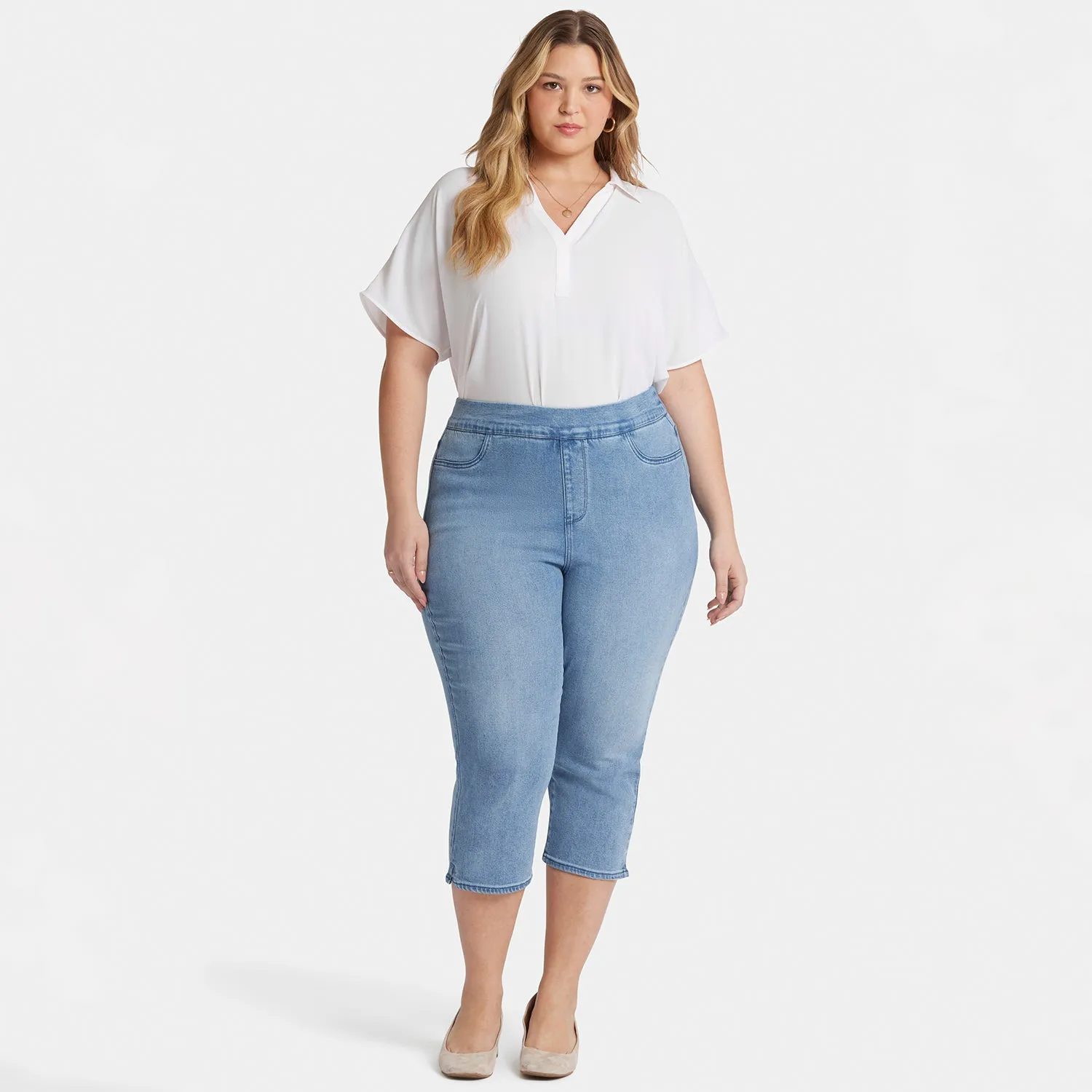 Dakota Crop Pull-On Jeans In Plus Size - Corfu