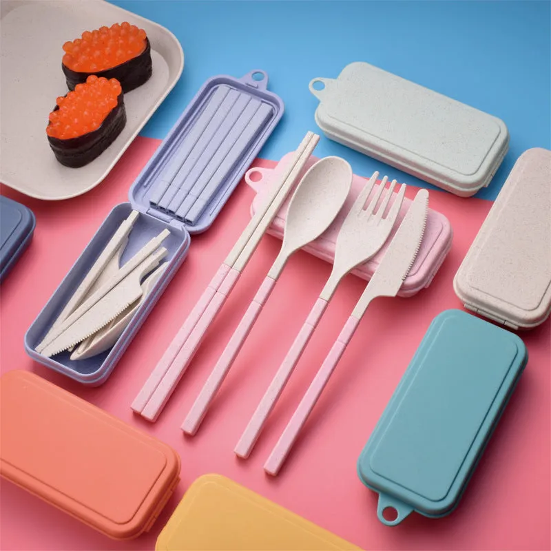 Detachable plastic knife spoon fork chopsticks set