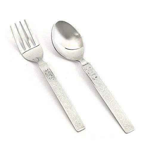 Embassy (Classic by Embassy) 24-Pieces Cutlery Set - 12 Baby Spoons & 12 Baby Forks (Hi-Trend, 17 Gauge, Stainless Steel)