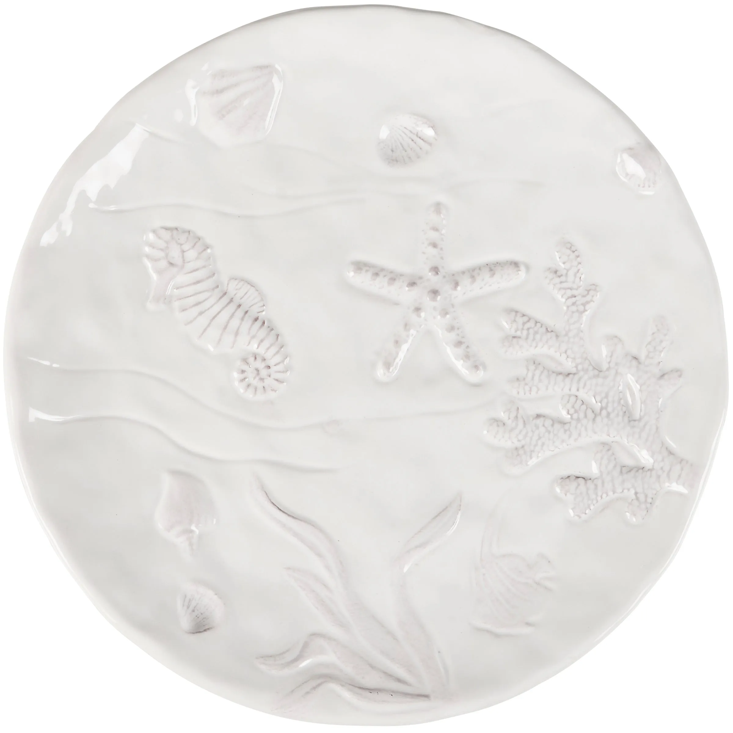 Embossed Beach Dinner Plate