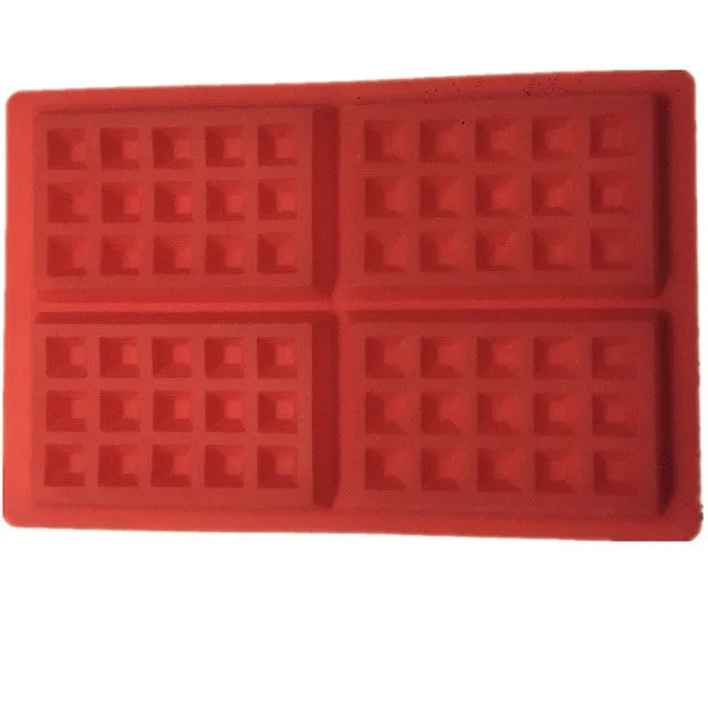 Family Silicone Waffle Mold Maker Pan Microwave Baking Cookie Cake Muffin Bakeware Cooking Tools Kitchen Accessories Supplies