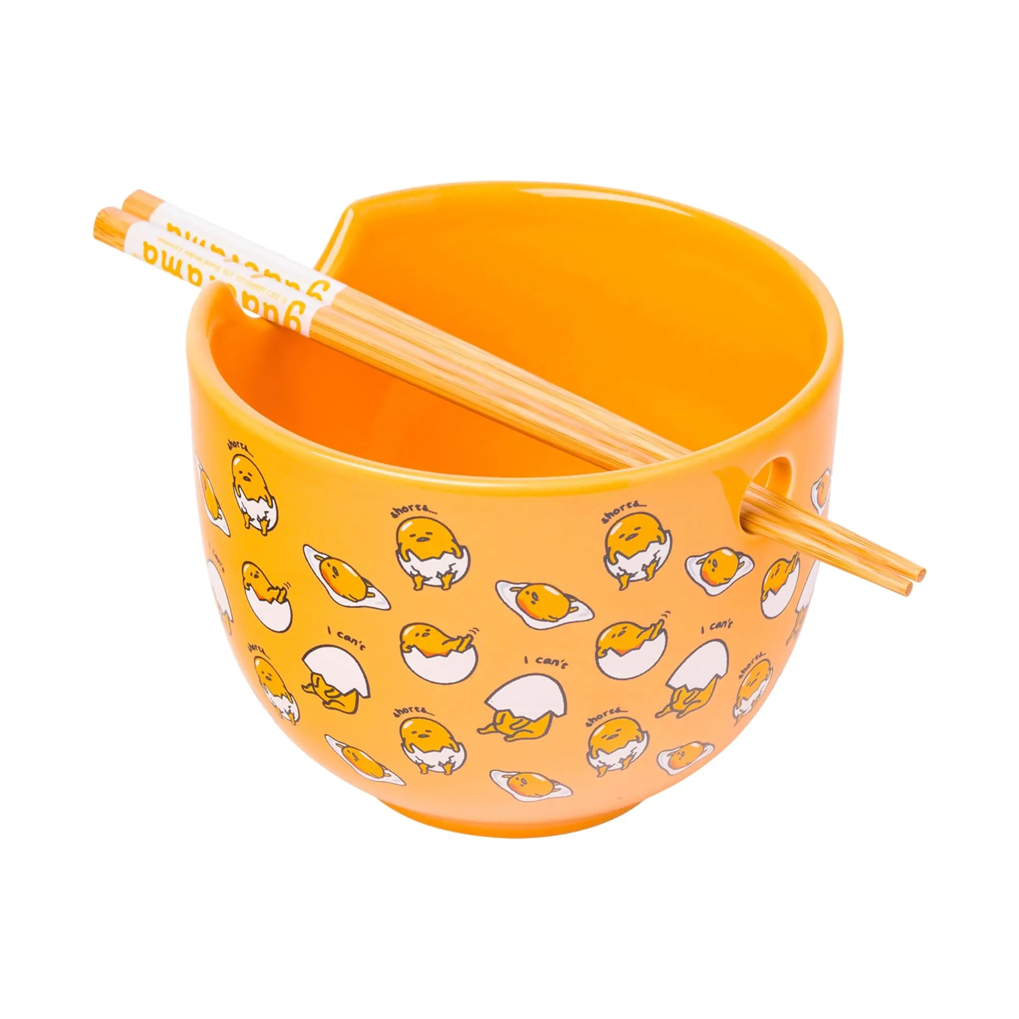 Gudetama Ceramic Ramen Bowl and Chopstick Set (Lazy Egg)