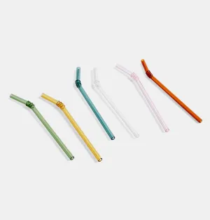 HAY Sip Glass Straws – Swirl Multi – Set of 6