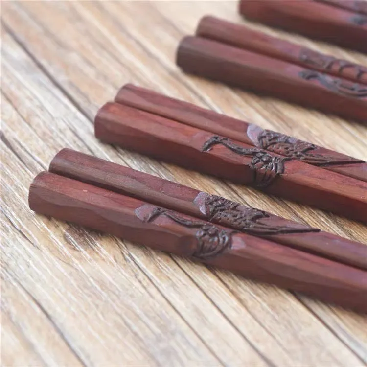 Japanese Style Wooden Engraved Chopsticks Set