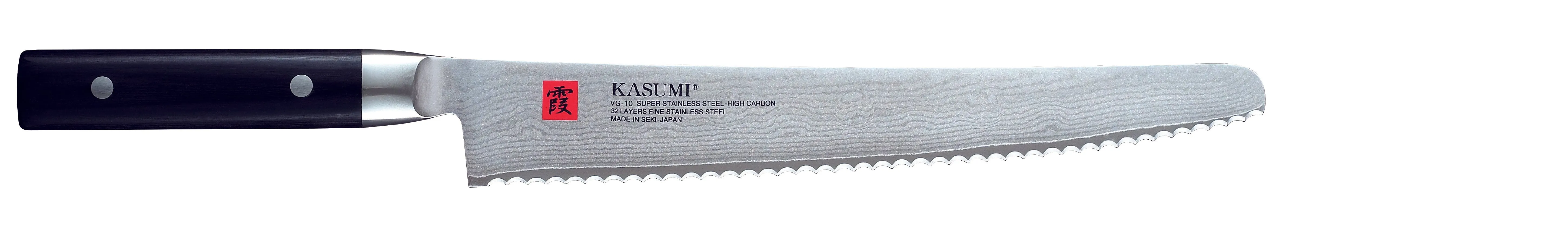 KASUMI BREAD KNIFE DAMASCUS JAPANESE  STAINLESS STEEL 25CM