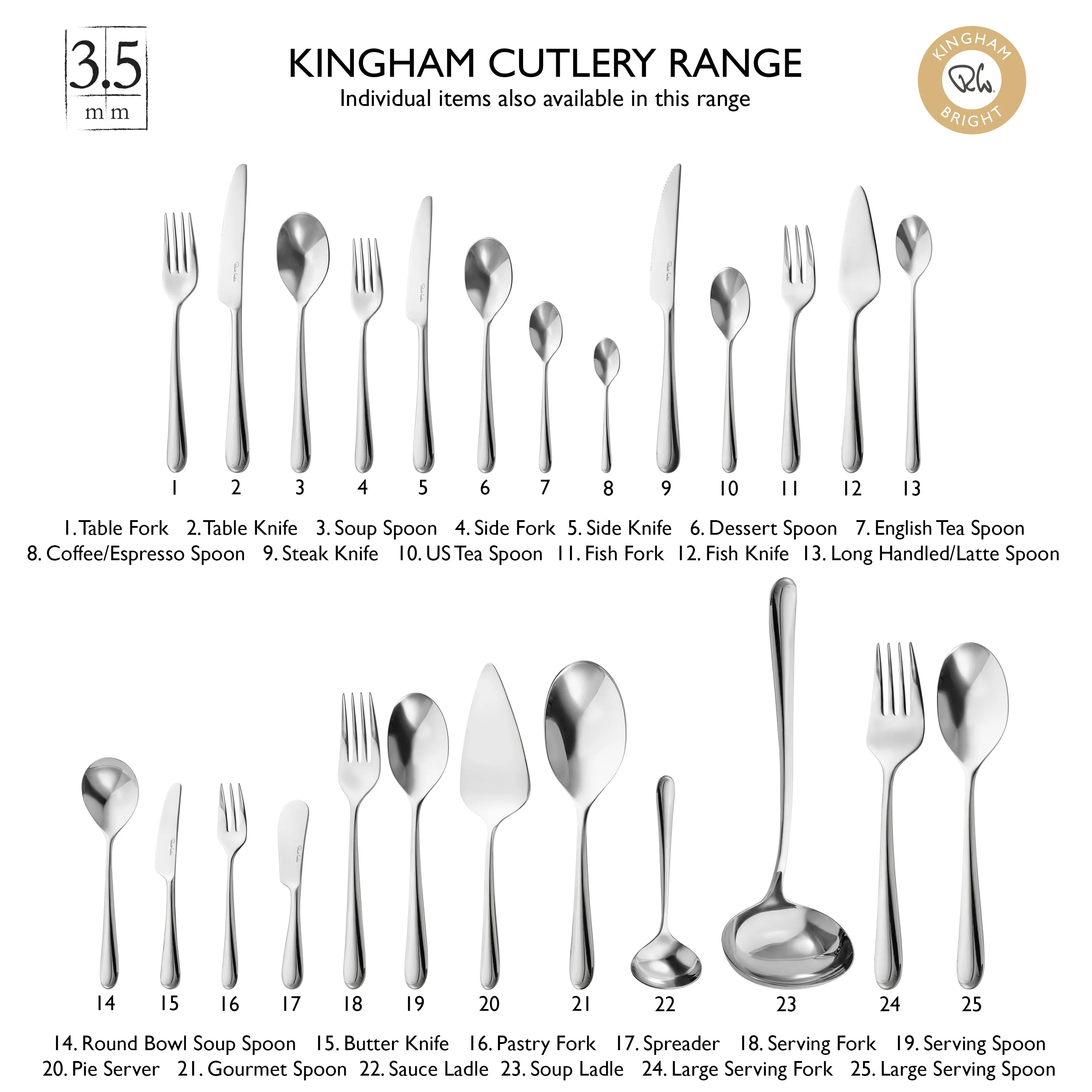 Kingham Bright Serving Set, 3 Piece