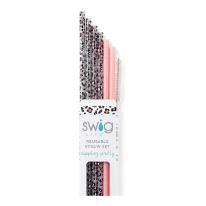 Luxy Leopard Reusable Straw Set