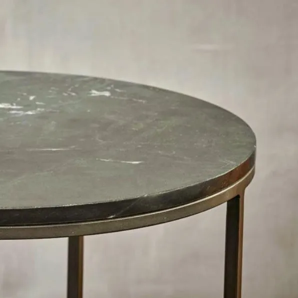 Marble and Iron Side Table - 45cm Diameter