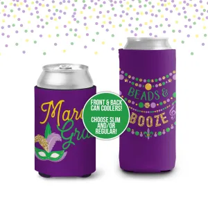 Mardi Gras Neoprene Can Coolers Can Coolies Hugs Beverage Insulators for Mardi Gras