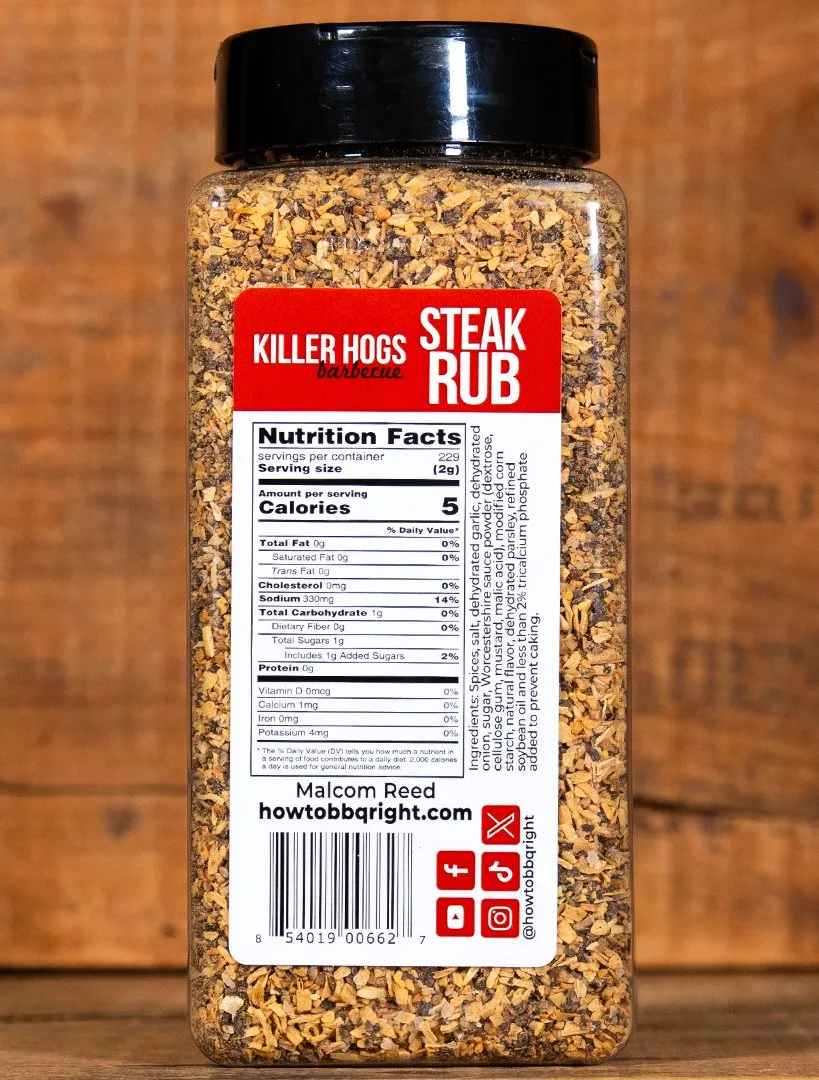 *NEW SIZE* Killer Hogs Steak Rub 28oz Shaker