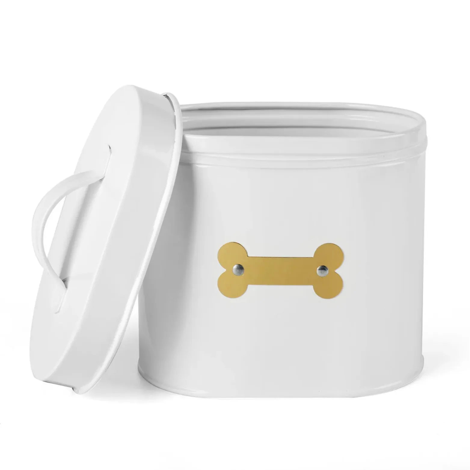 Park Life Designs Cheshire Oval Pet Treat Canister White