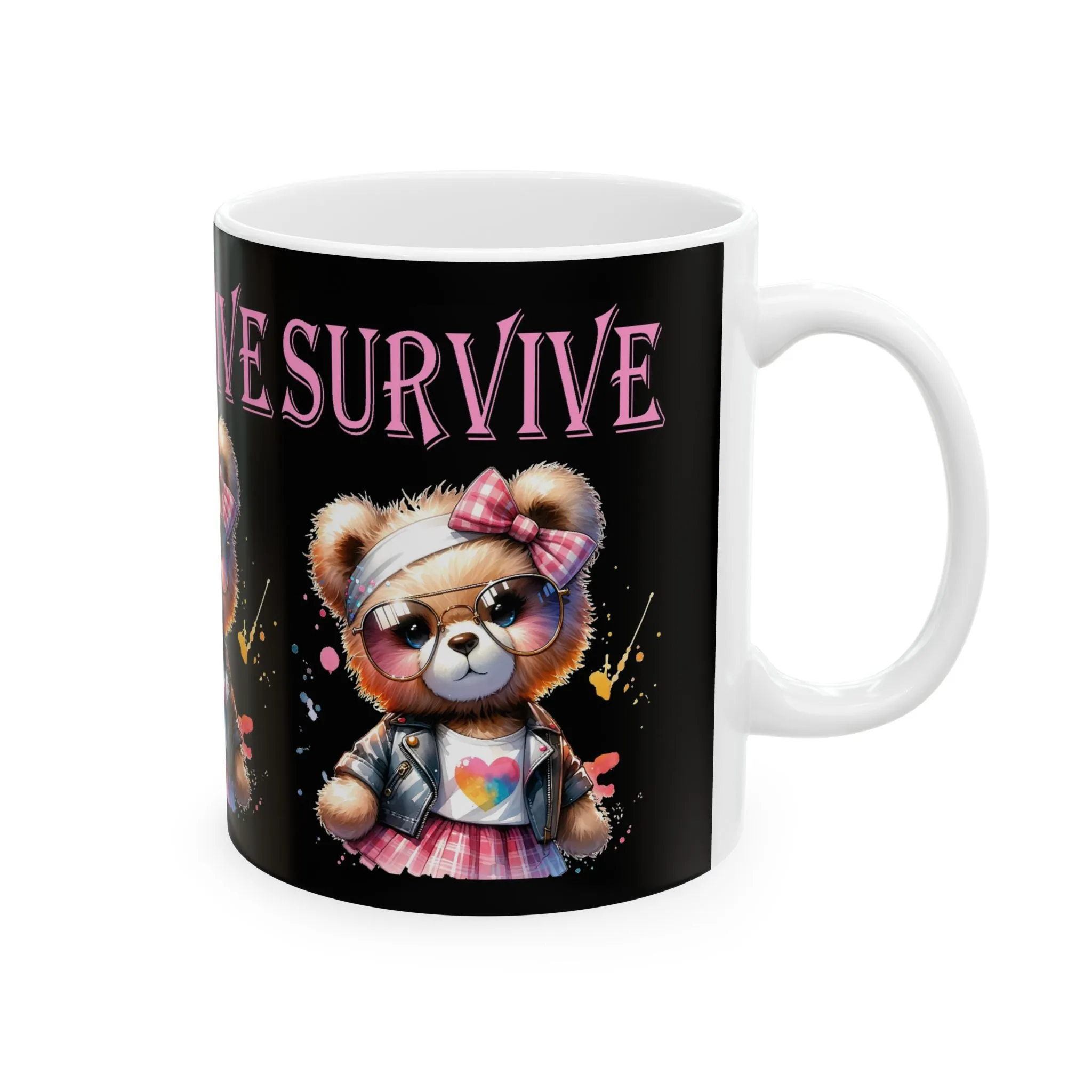 Princess Grace Cute Survival Bear Ceramic Mug - Encouraging Gift for Friends & Family