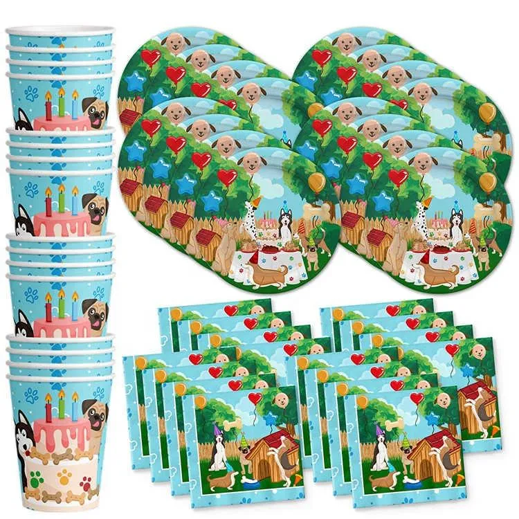 Puppy Theme Birthday Party Cutlery Package (#Type B)