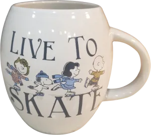 " Live To Skate" Mug Coffee Cup Charlie Brown By Peanuts