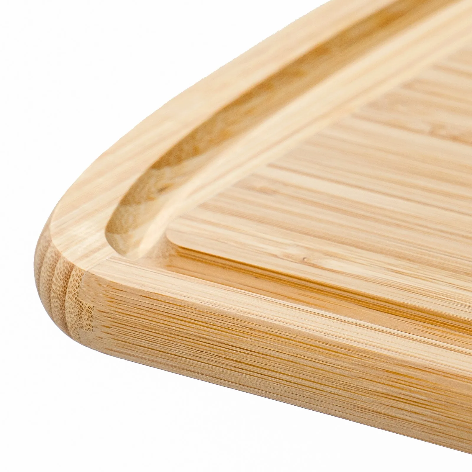 Red Co. Set of 3 Sizes (18”, 14.5”, 12”) 2-Tone Organic Bamboo Cutting Boards with Juice Grooves, Natural